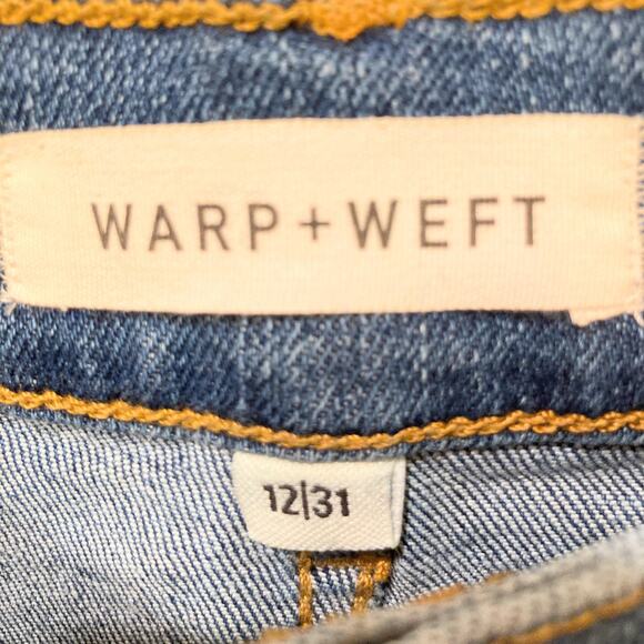 Warp + Weft Straight High Rise Midtone Blue Jean Size 12 - Picture 9 of 10